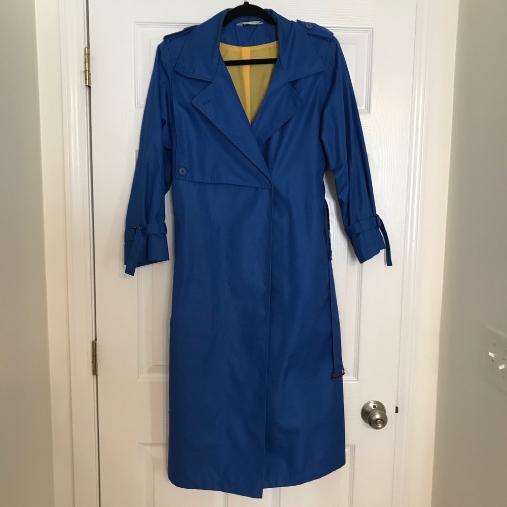 Vintage-Inspired Blue Raincoat
